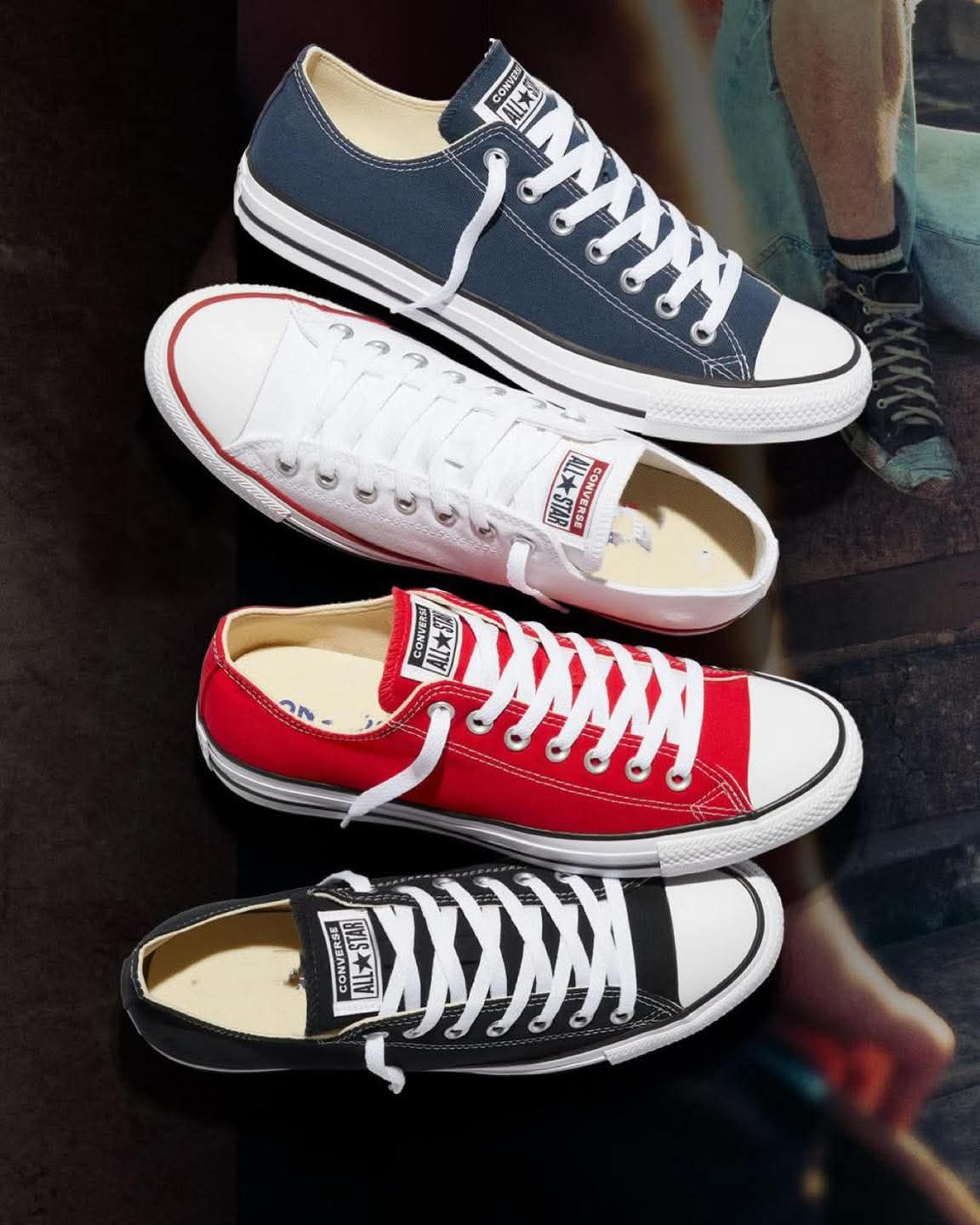 convere de suela baja de cuatro colores